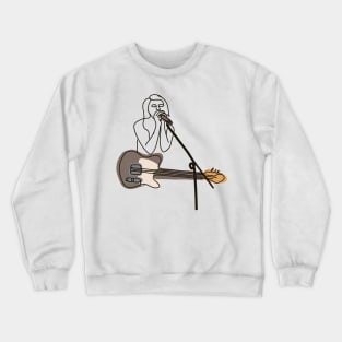 Singer + guitarist minimalist line art Crewneck Sweatshirt